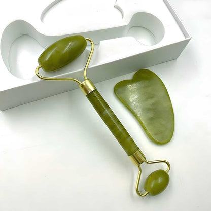 Smooth Facial Roller &amp; Massager – Natural Jade Stone Glow Enhancer