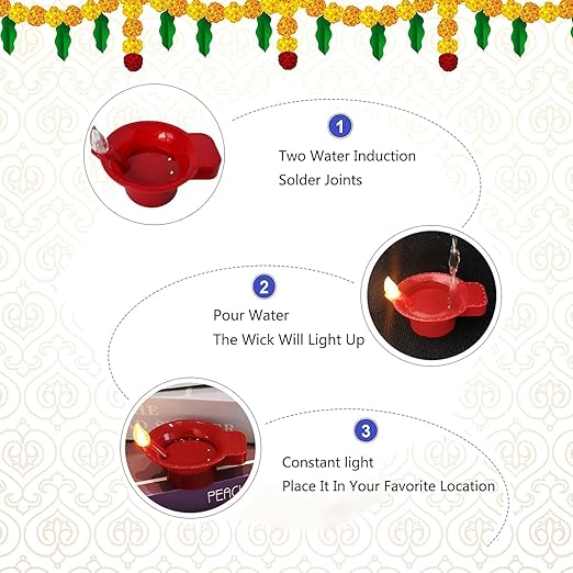 Illuminate Your Celebrations: Water-Activated Sensor LED Diyas (Pack of 6/12/18/24)